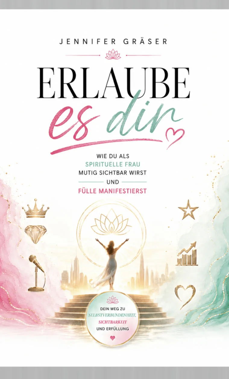 Buch ERLAUBE ES DIR von Jennifer Gräser, wie du als spirituelle Frau mutig sichtbar wirst und Fülle manifestierst