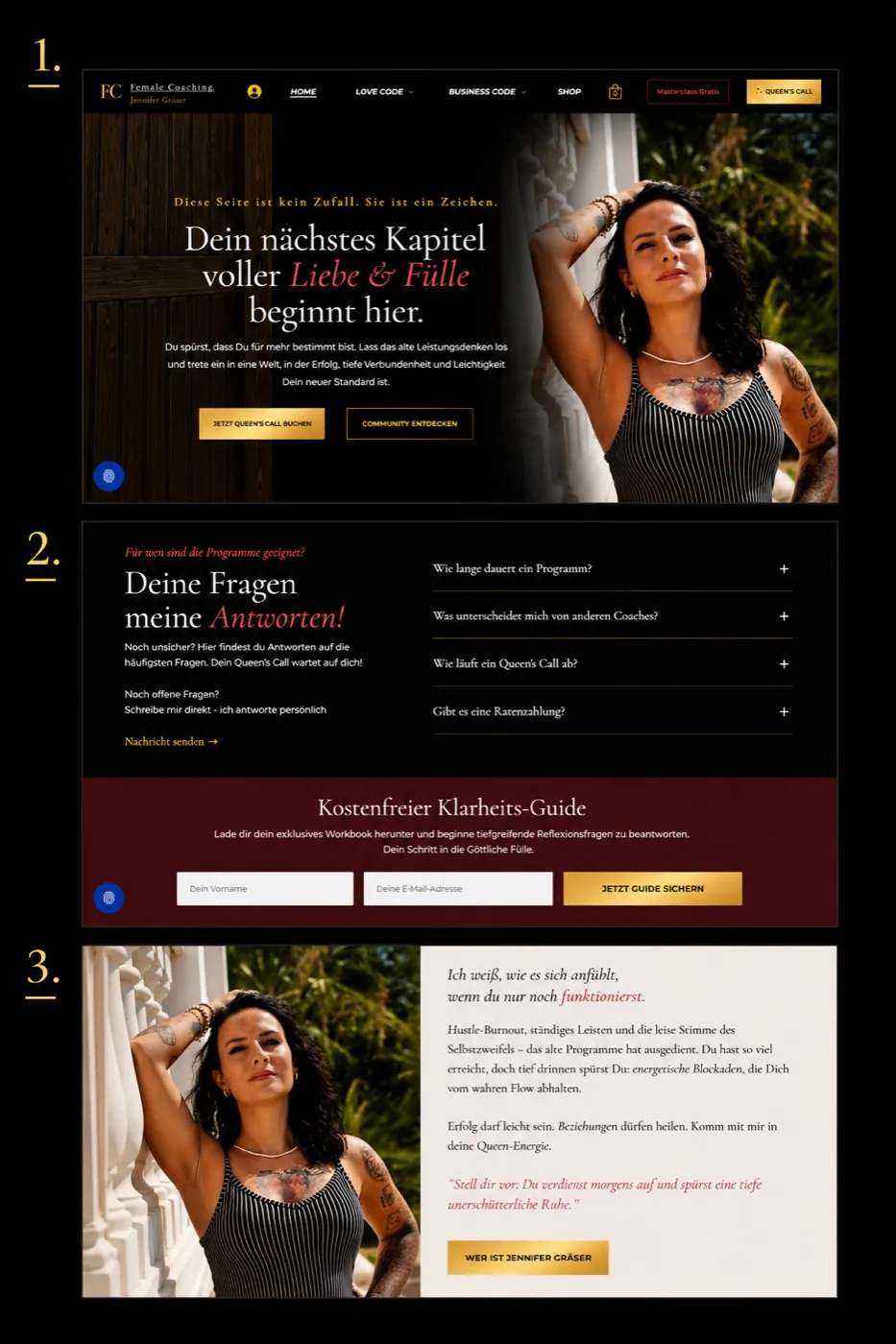 Beispielprojekt Female Coaching, Personal Brand mit Premium-Design