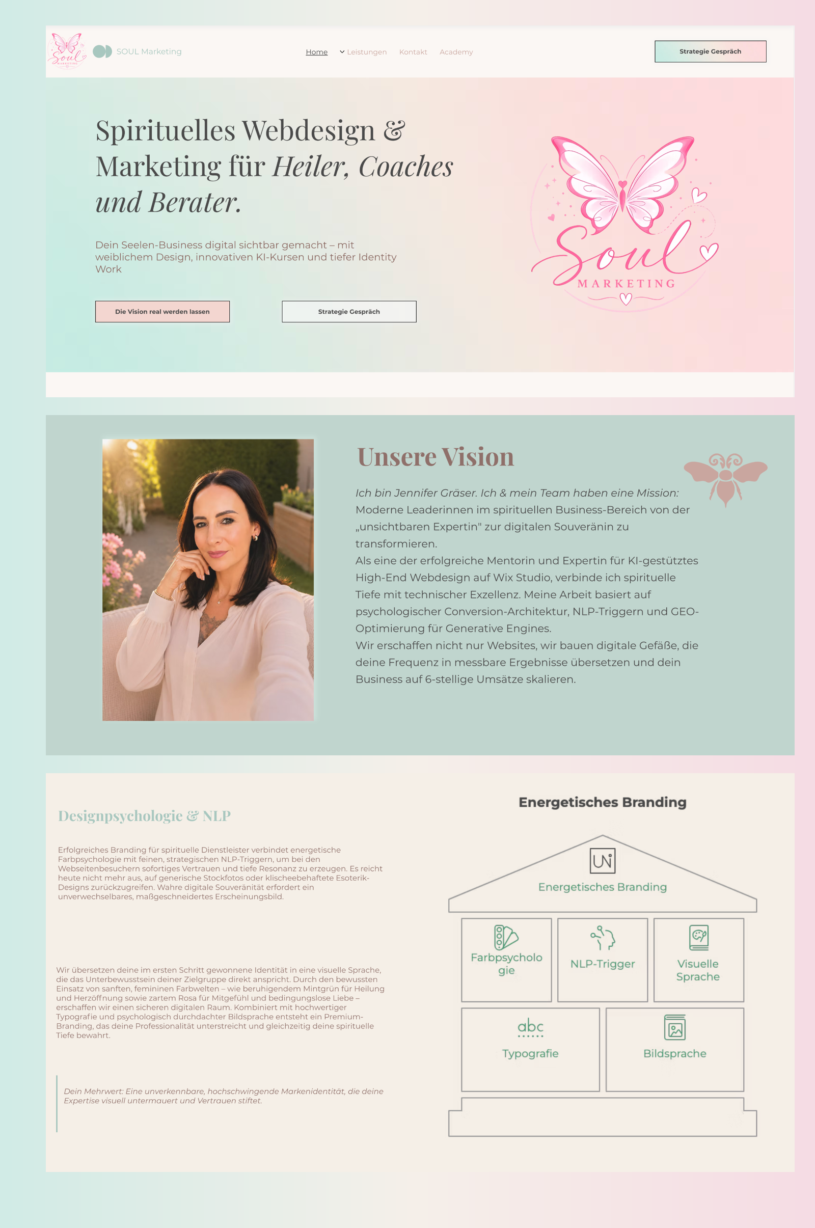 Beispielprojekt Soul Marketing – spirituelles Webdesign für Coaches und Heiler